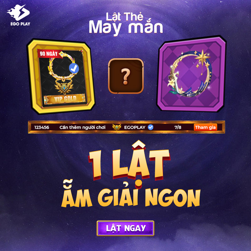 lật thẻ may mắn trúng quà