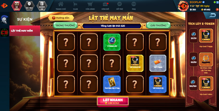 sự kiện lật thẻ may mắn