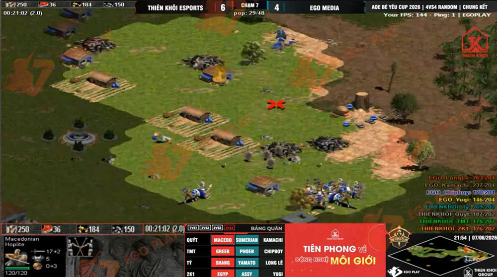 ego vs thiên khôi esports aoe bé yêu cup