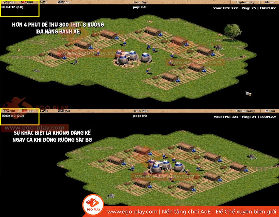 xây ruộng aoe sát nhà BG có làm thực nhanh hơn không