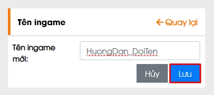 thay đổi thông tin cá nhân trên Egoplay