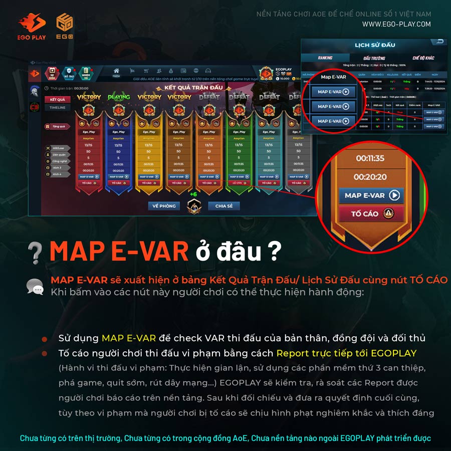 MAP E-VAR check var để chế