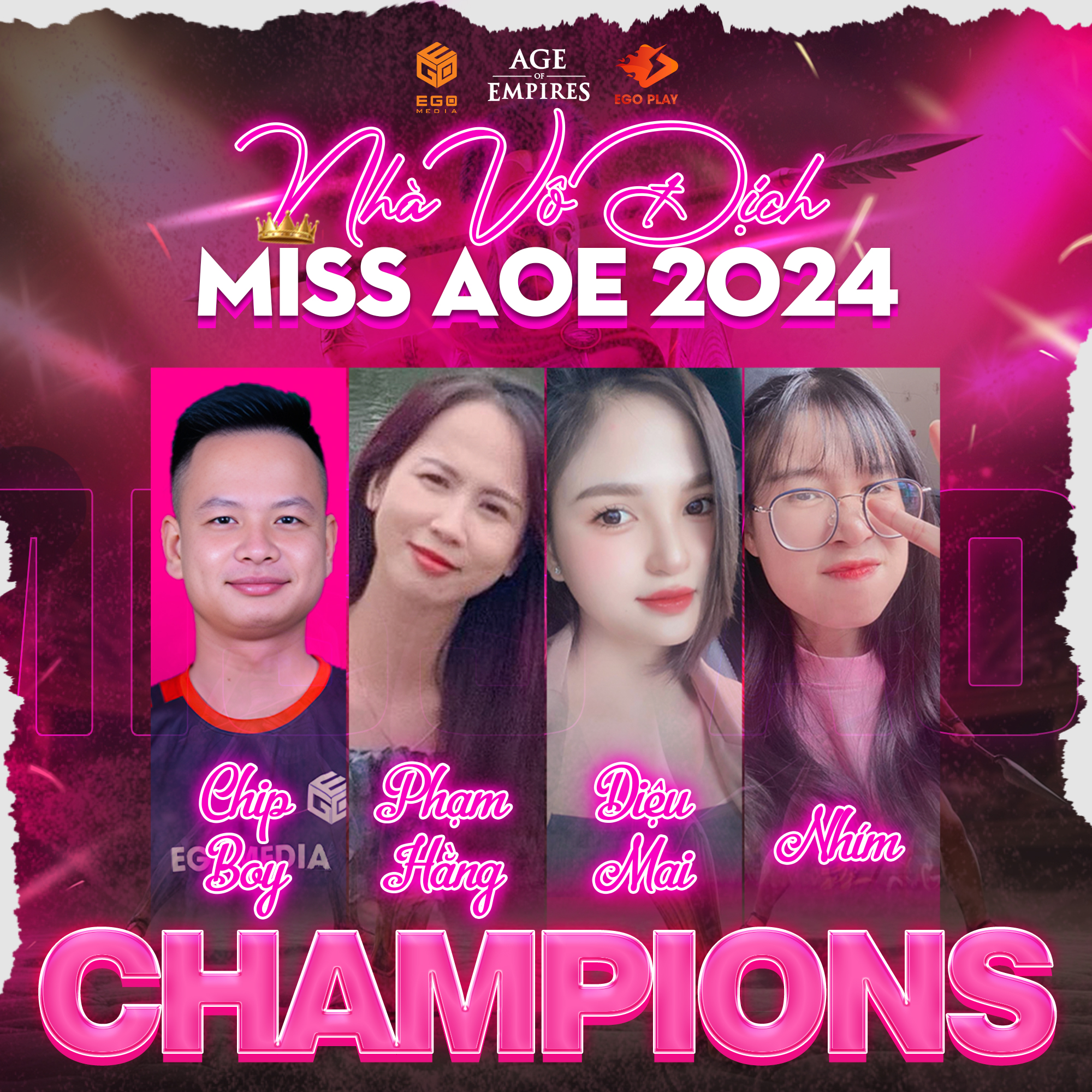 Team ChipBoy và các Miss vô địch giải đấu Miss AoE 2024