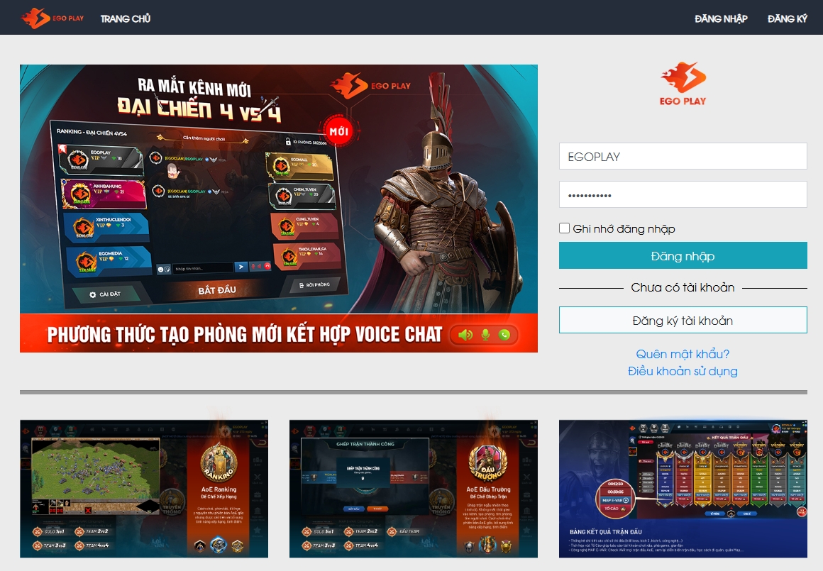 Đăng nhập để sửa thông tin ego play