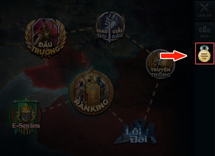 hướng dẫn mở bảng thành tựu aoe