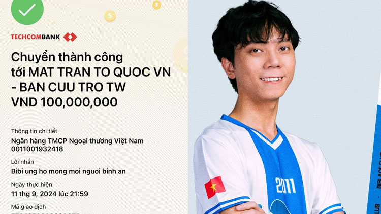 BiBi ủng hộ 100,000,000 VNĐ cho đồng bào vùng bão lụt, cộng đồng AoE hết lời ngợi khen