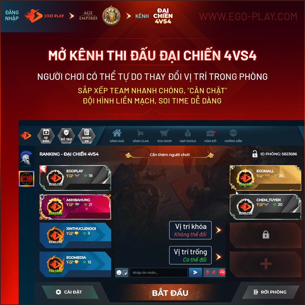 tạo phòng chơi đế chế online