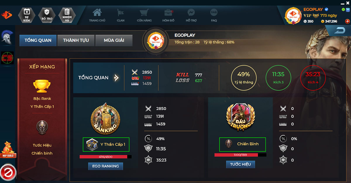 bảng thành tựu aoe ranking egoplay