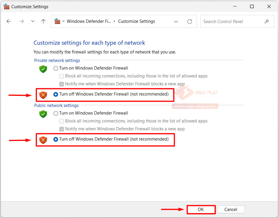 cách tắt tường lửa firewall