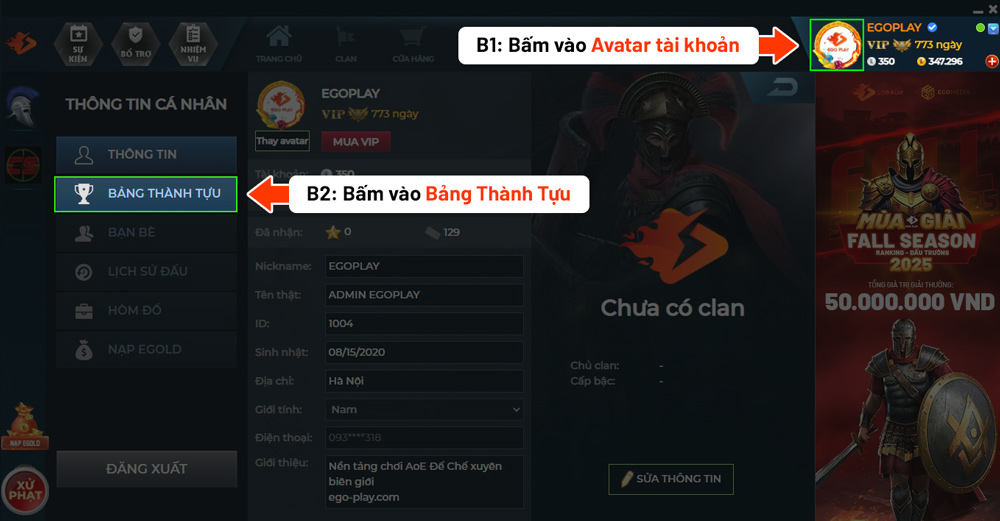 tổng quan tài khoản egoplay aoe