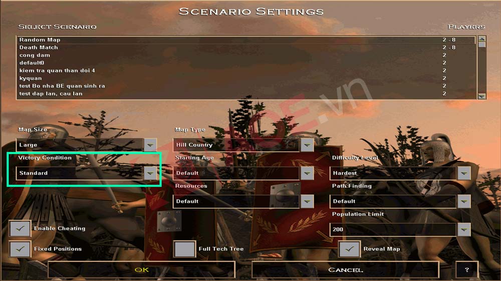 chế độ chơi trong aoe