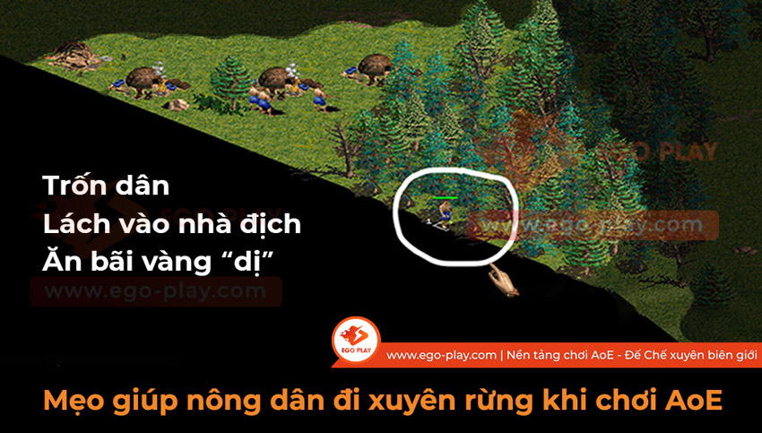cách cho dân đi xuyên bản đồ aoe
