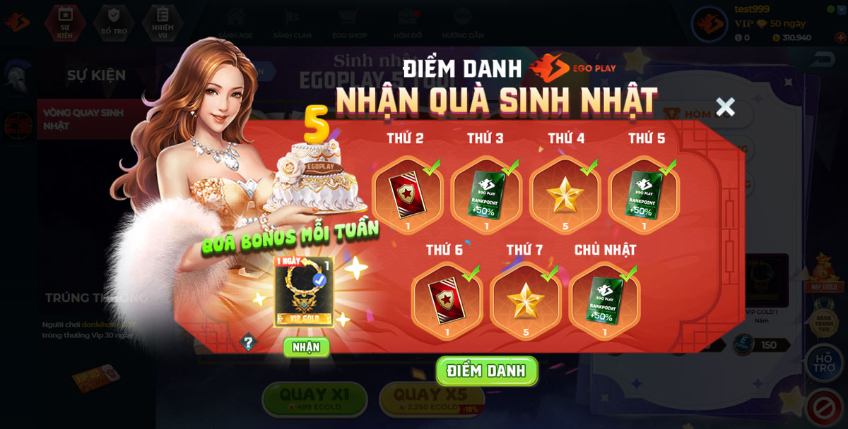 điểm danh nhận quà