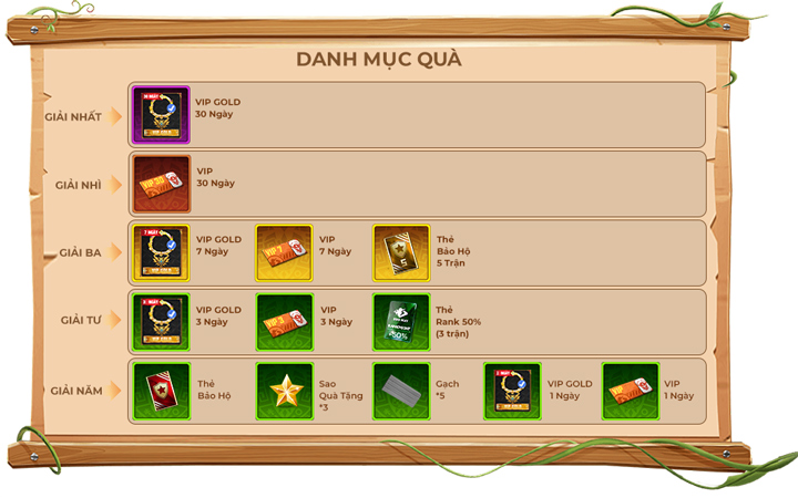 giải thưởng sự kiện rung cây