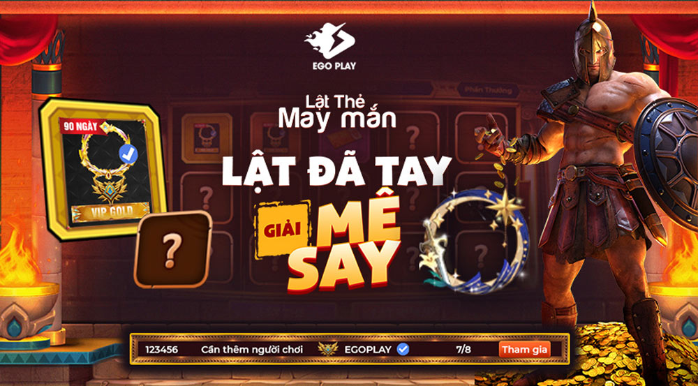 1 lật ẵm giải ngon cùng Lật Thẻ May Mắn EGOPLAY