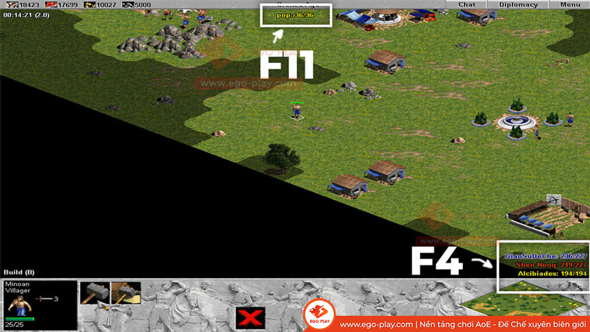 Sửa lỗi F4 và F11 trong AoE