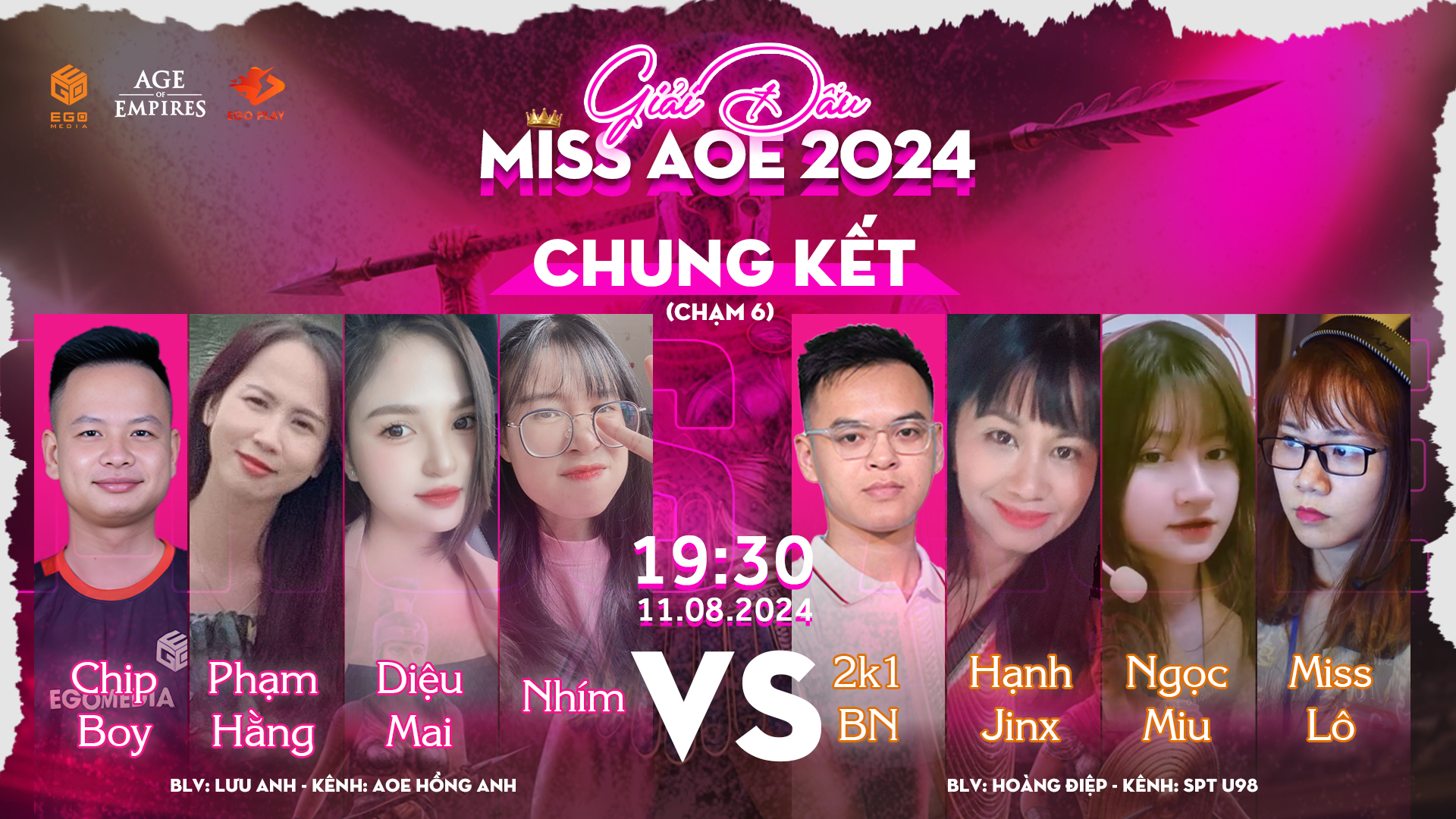 Lịch thi đấu chung kết Miss AoE 2024