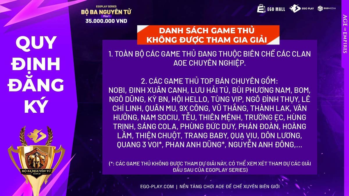 mo dang ky tham gia giai dau bo ba nguyen tu mua 1 egoplay series