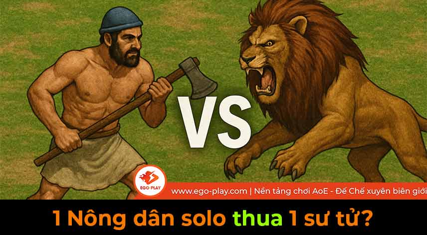 nông dân aoe solo sư tử