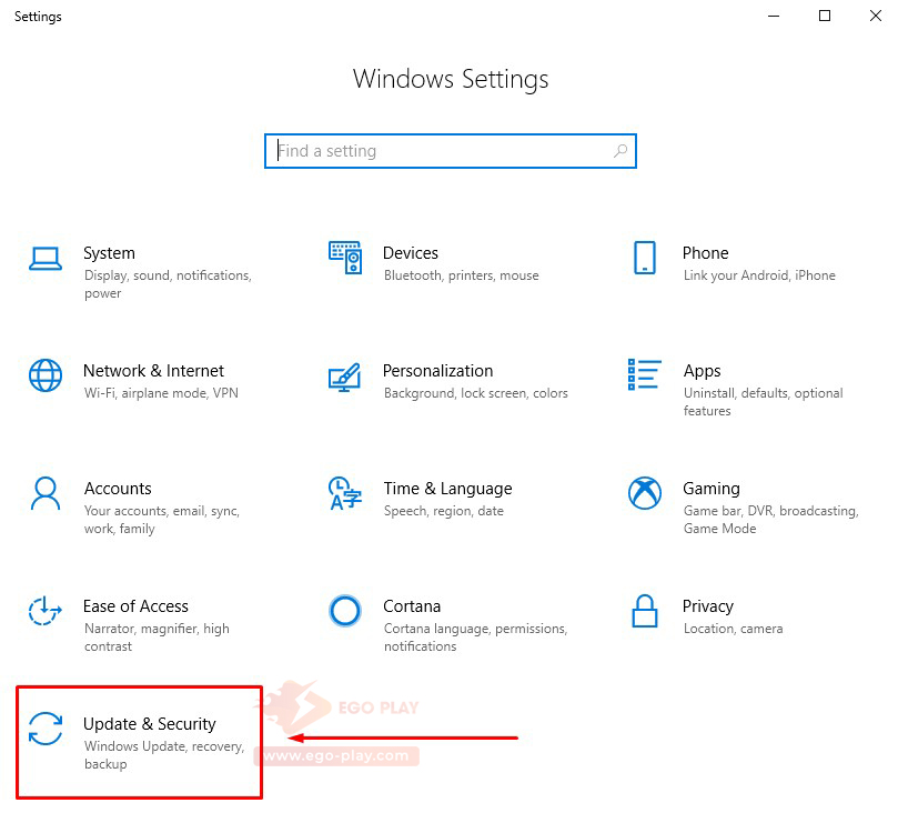 windows settings