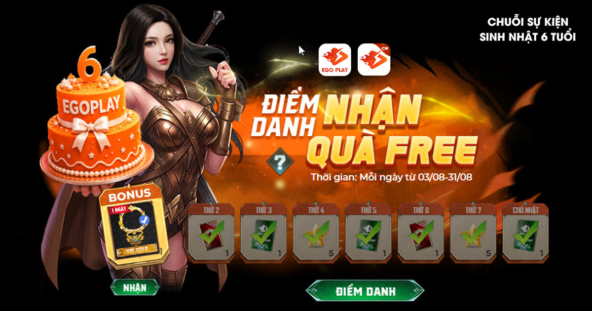 điểm danh nhận qu&agrave; egoplay