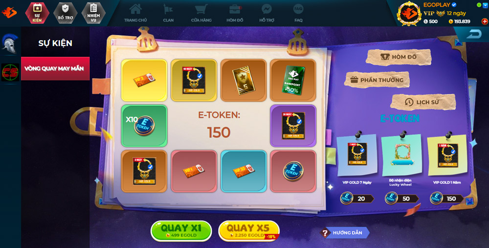 sự kiện vòng quay may mắn