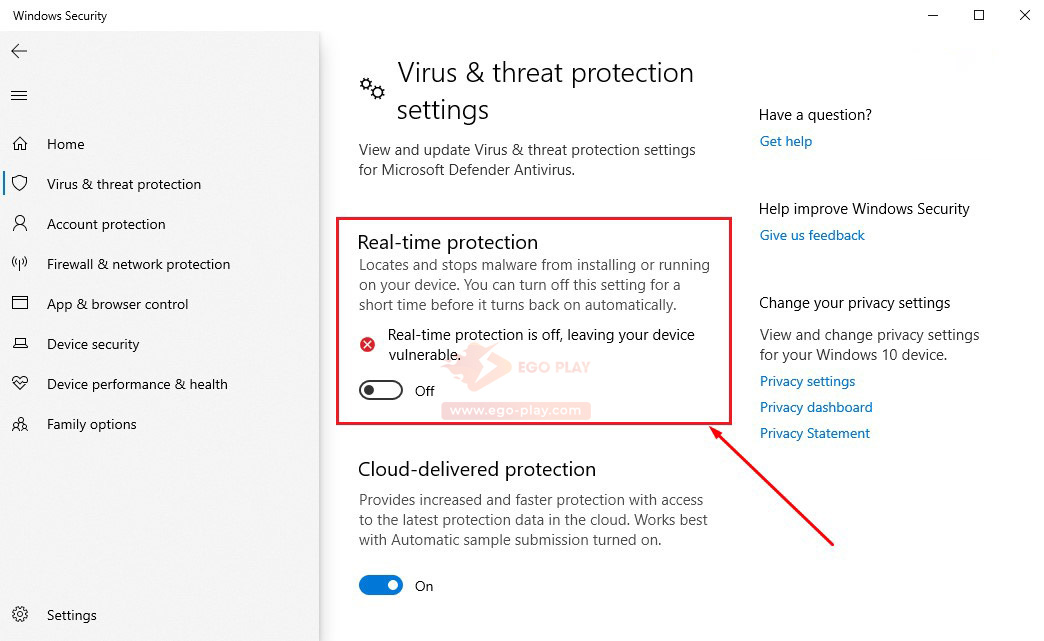 tắt Windows Defender