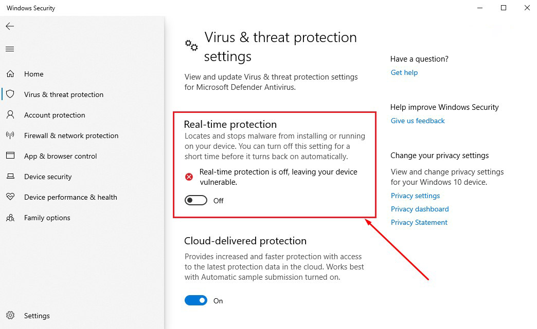 tắt Windows Defender