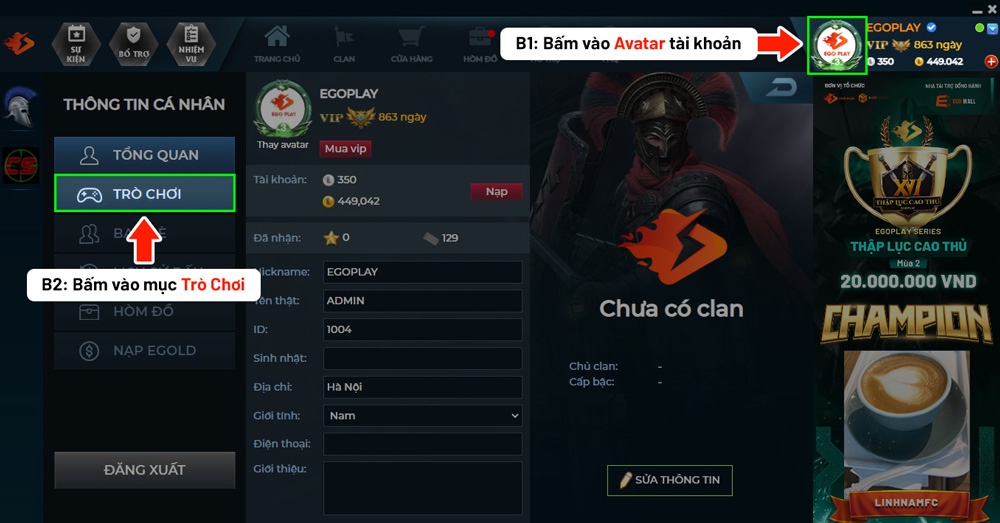 tổng quan tài khoản egoplay aoe