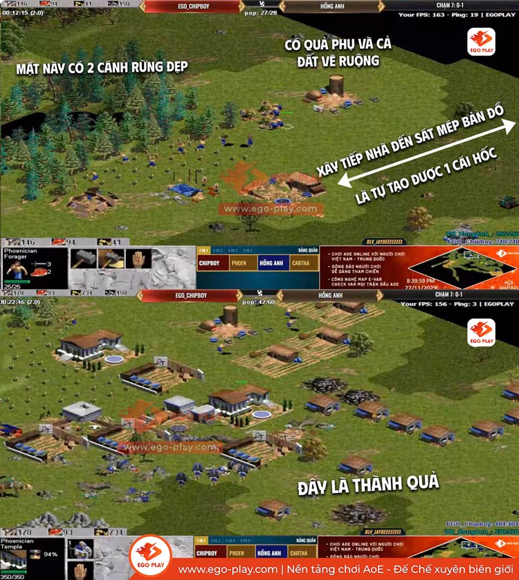 tự tạo hốc trong aoe